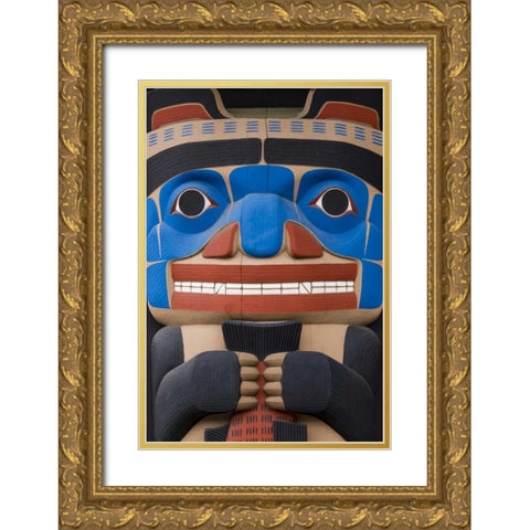 USA, Washington State, Jamestown Totem art PR Gold Ornate Wood Framed Art Print with Double Matting by Paulson, Don