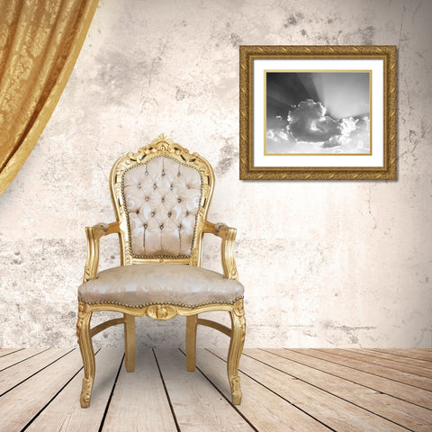 Washington God rays stream from behind cloud  Gold Ornate Wood Framed Art Print with Double Matting by Jaynes Gallery