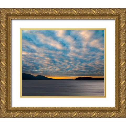 Washington-Seabeck Cloudy sunset on Hood Canal  Gold Ornate Wood Framed Art Print with Double Matting by Jaynes Gallery