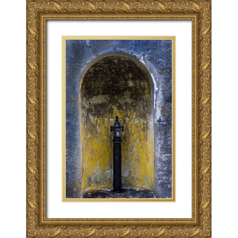 USA-Washington State-Fort Flagler State Park Detail of weathered alcove Gold Ornate Wood Framed Art Print with Double Matting by Jaynes Gallery