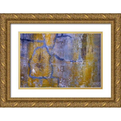 USA-Washington State-Fort Flagler State Park Abstract pattern of weathered wall Gold Ornate Wood Framed Art Print with Double Matting by Jaynes Gallery