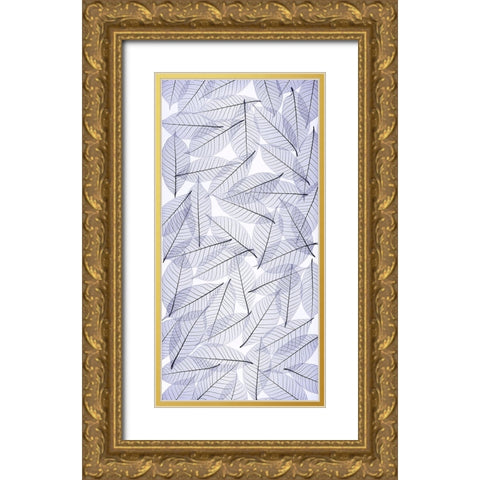 USA- Washington State- Seabeck. Black and white pattern of skeletonized leaves. Gold Ornate Wood Framed Art Print with Double Matting by Jaynes Gallery