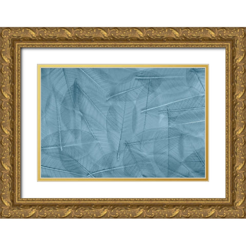 USA- Washington State- Seabeck. Pattern of skeletonized leaves. Gold Ornate Wood Framed Art Print with Double Matting by Jaynes Gallery