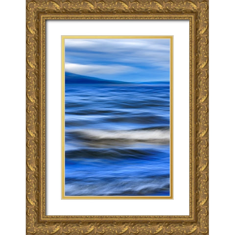 USA- Washington State- Seabeck. Hood Canal abstract. Gold Ornate Wood Framed Art Print with Double Matting by Jaynes Gallery