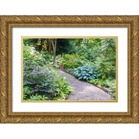 USA- Washington State. Bellevue Botanical garden and shade garden Gold Ornate Wood Framed Art Print with Double Matting by Gulin, Darrell