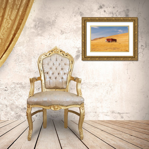 USA- Washington State- Whitman County- Palouse Gold Ornate Wood Framed Art Print with Double Matting by Wilson, Emily M.
