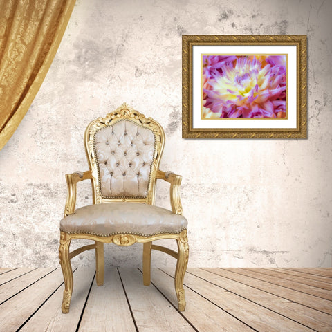 Washington State-Sammamish Dahlia flower design and patterns Gold Ornate Wood Framed Art Print with Double Matting by Gulin, Sylvia