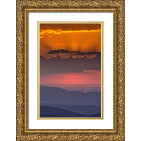 WV, Davis Sunrise on Dolly Sods Wilderness Area Gold Ornate Wood Framed Art Print with Double Matting by OBrien, Jay
