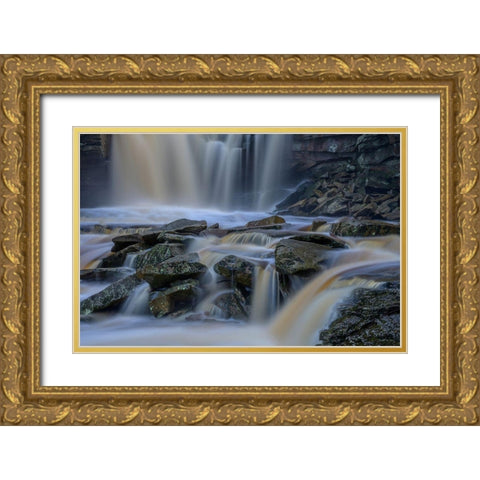 West Virginia-Blackwater Falls Elakala Falls landscape  Gold Ornate Wood Framed Art Print with Double Matting by Jaynes Gallery