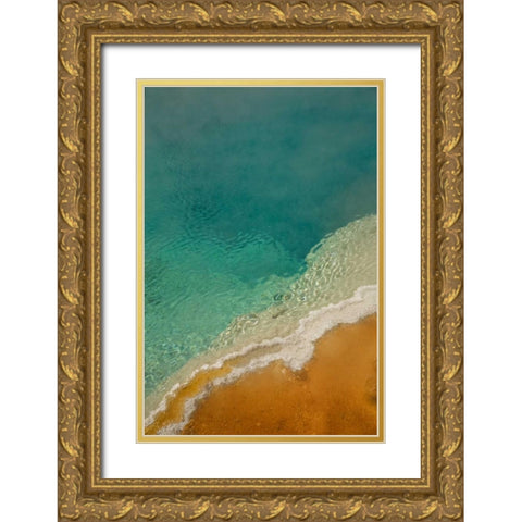 WY, Yellowstone Thermophilic algae in Black Pool Gold Ornate Wood Framed Art Print with Double Matting by Grall, Don