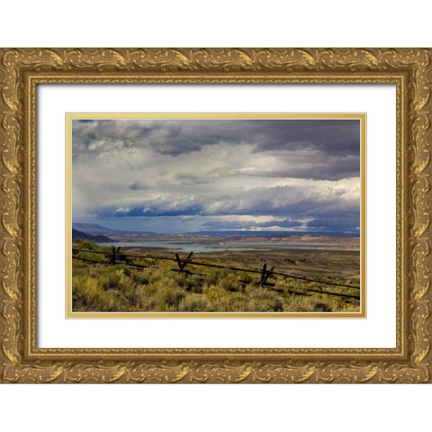 Montana Landscape of Flaming Gorge NRA Gold Ornate Wood Framed Art Print with Double Matting by Paulson, Don
