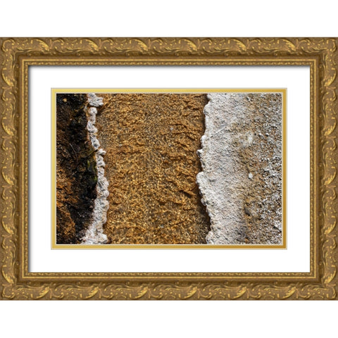 USA-Wyoming-Yellowstone National Park-Black Sand Basin-Volcanic hot water stream Gold Ornate Wood Framed Art Print with Double Matting by Hopkins, Cindy Miller