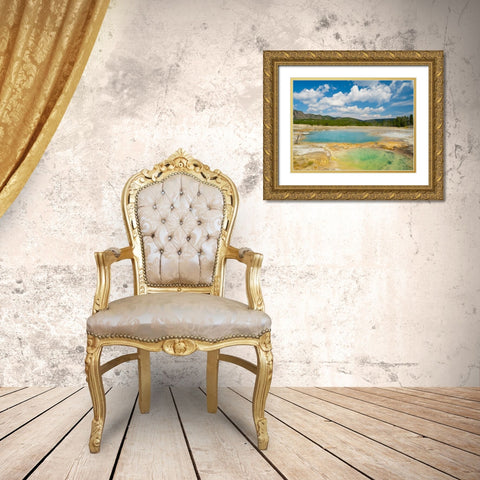 Wyoming- Yellowstone National Park. Black Opal Spring- Upper Geyser Basin Gold Ornate Wood Framed Art Print with Double Matting by Wild, Jamie and Judy