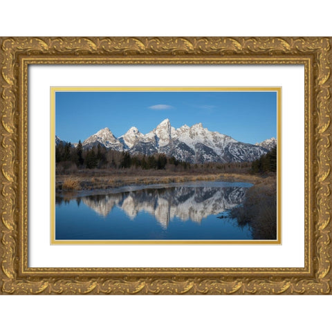 Grand Tetons-late autumn Gold Ornate Wood Framed Art Print with Double Matting by Archer, Ken