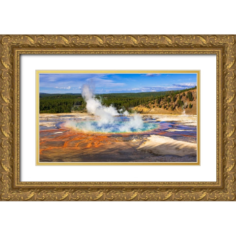 Grand Prismatic Spring-Yellowstone National Park-Wyoming-USA Gold Ornate Wood Framed Art Print with Double Matting by Bishop, Russ