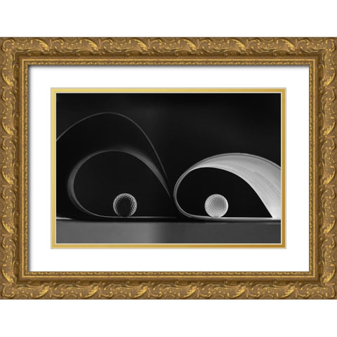 Same-But Diferents Gold Ornate Wood Framed Art Print with Double Matting by Azevedo, Olavo