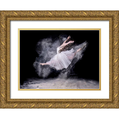 Cloud Dancer Gold Ornate Wood Framed Art Print with Double Matting by Pentony Ma, Pauline