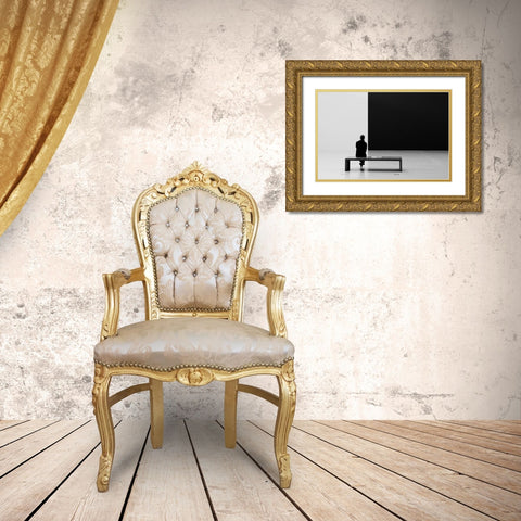 Black A White Gold Ornate Wood Framed Art Print with Double Matting by Schuster, Inge