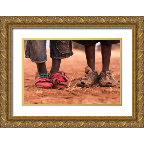 Can You Wear My Shoes? Gold Ornate Wood Framed Art Print with Double Matting by Miron, Stefan