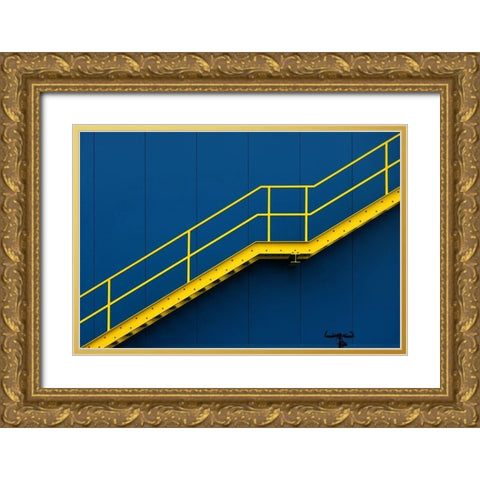 Bycicle Gold Ornate Wood Framed Art Print with Double Matting by Hawerkamp, Hans-Wolfgang