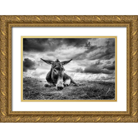 Taking A Break Gold Ornate Wood Framed Art Print with Double Matting by Mortier, Kurt