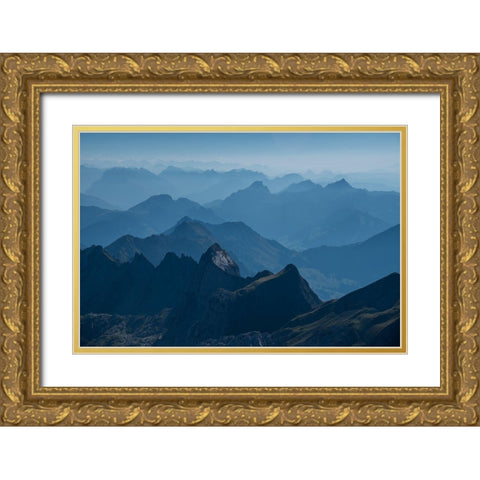 Silberplatten Gold Ornate Wood Framed Art Print with Double Matting by Hennig, Anatol