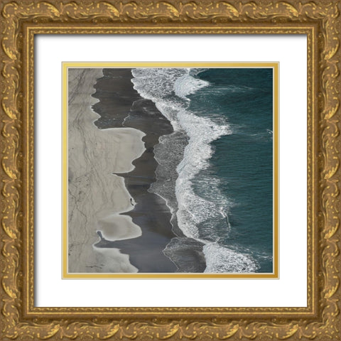 Running Waves Gold Ornate Wood Framed Art Print with Double Matting by Molenaar, Lex