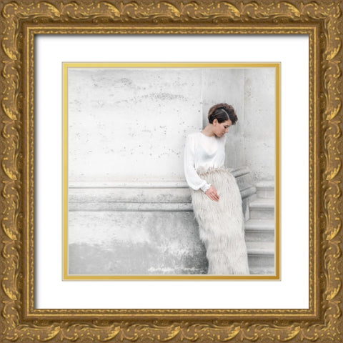 Humility Gold Ornate Wood Framed Art Print with Double Matting by Claes, Gilbert