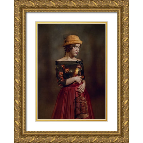 Untitled Gold Ornate Wood Framed Art Print with Double Matting by Melik-Nubarova, Svetlana