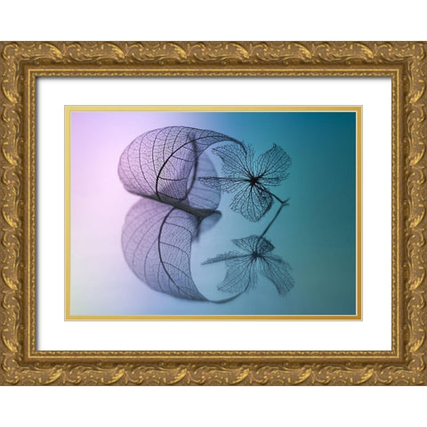 Story Of Leaf And Flower Gold Ornate Wood Framed Art Print with Double Matting by Kowatari, Shihya