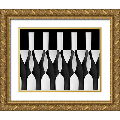 Spoons Abstract: Bottles Glasses Candles Gold Ornate Wood Framed Art Print with Double Matting by Hammer, Jacqueline