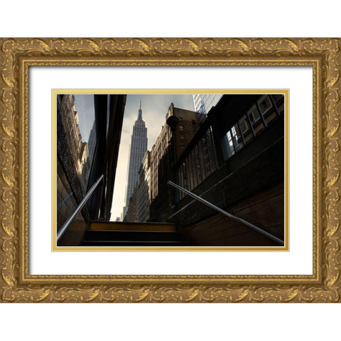 53Th Avenue Gold Ornate Wood Framed Art Print with Double Matting by Del Grosso, Sebastien