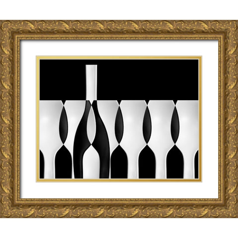 Spoons Abstract: Bottles Glasses Candles II Gold Ornate Wood Framed Art Print with Double Matting by Hammer, Jacqueline