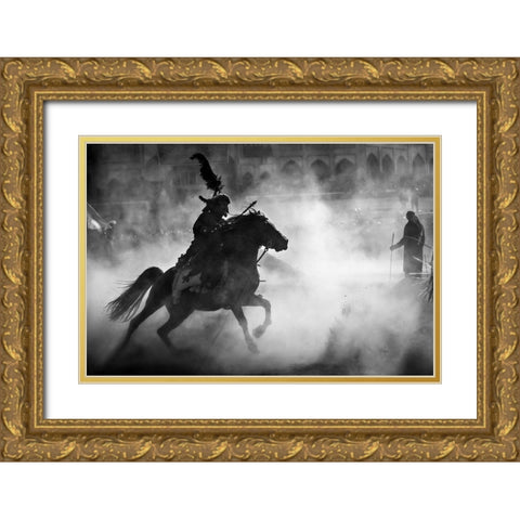 Lunge Gold Ornate Wood Framed Art Print with Double Matting by Momeni, Mohammadreza
