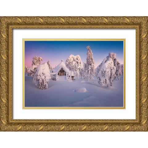 Home Sweet Home Gold Ornate Wood Framed Art Print with Double Matting by Hoffmann, Raymond