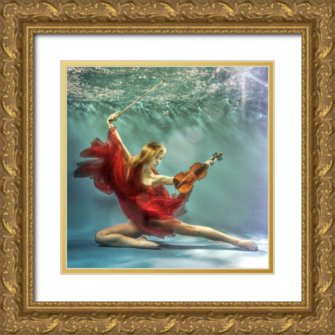 Prelude Gold Ornate Wood Framed Art Print with Double Matting by Uniquecapture