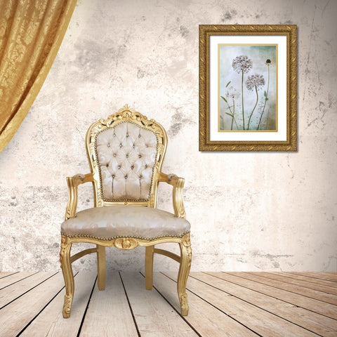 Allium Gold Ornate Wood Framed Art Print with Double Matting by Disher, Mandy