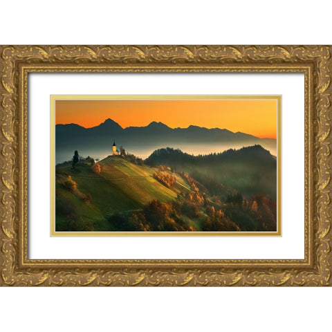 Slovenian Autumn... Gold Ornate Wood Framed Art Print with Double Matting by Browko, Krzysztof