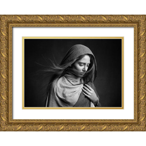 Nafas Gold Ornate Wood Framed Art Print with Double Matting by Mokhtari, Mehdi