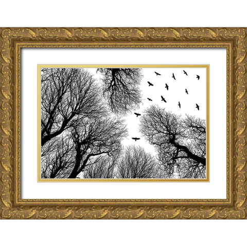 Out To The Open Gold Ornate Wood Framed Art Print with Double Matting by Damsten, Petri