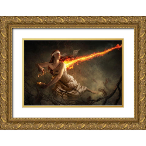 Justice At Stake Gold Ornate Wood Framed Art Print with Double Matting by Kiciak, Christophe