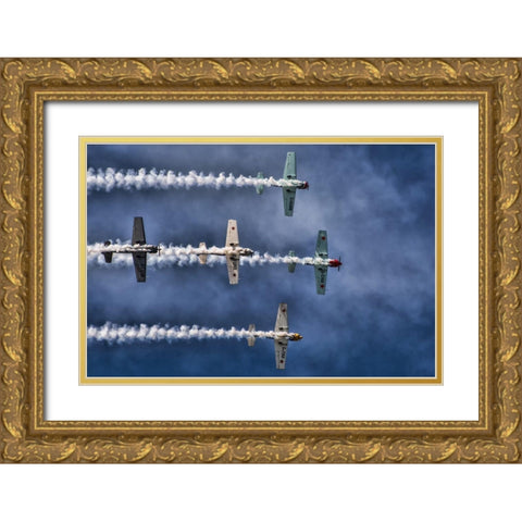 The Aerostars Gold Ornate Wood Framed Art Print with Double Matting by Saglien, Knut