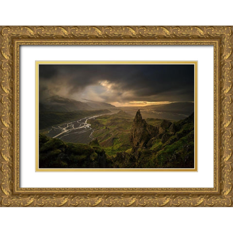 Valahnaokur Gold Ornate Wood Framed Art Print with Double Matting by Kruczynski, Wojciech