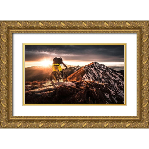 Take A Ride On The Sunny Side Gold Ornate Wood Framed Art Print with Double Matting by Bertoncelj, Sandi
