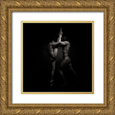 The Dancers - 1348 Gold Ornate Wood Framed Art Print with Double Matting by Meyer, Marc