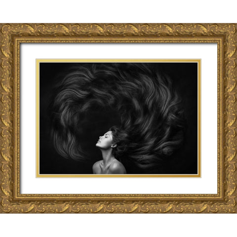 Yanika Gold Ornate Wood Framed Art Print with Double Matting by Rise, Zachar