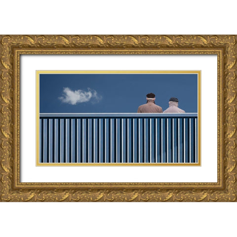 The Fence Gold Ornate Wood Framed Art Print with Double Matting by Vangindertael, Luc