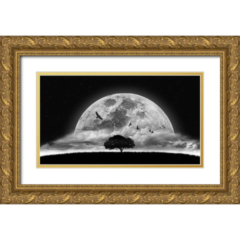 A Dream Gold Ornate Wood Framed Art Print with Double Matting by Osman, Nasser