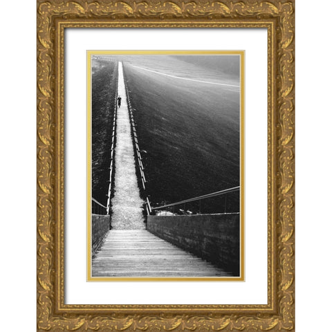 Untitled Gold Ornate Wood Framed Art Print with Double Matting by Kos, Rafael