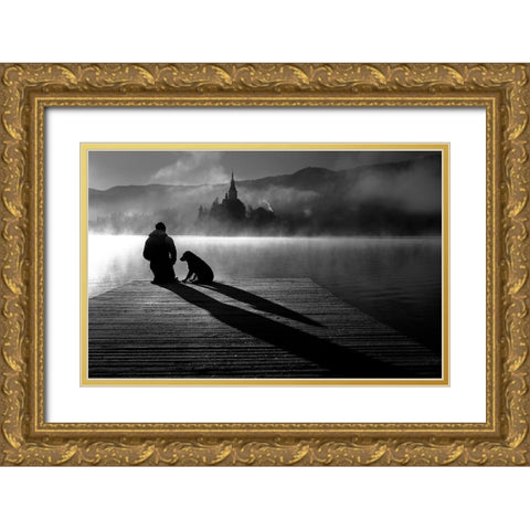 Friends Forever Gold Ornate Wood Framed Art Print with Double Matting by Bertoncelj, Sandi